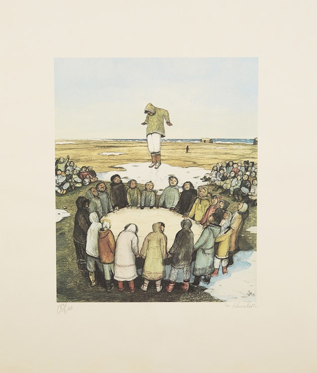 Artwork by William Kurelek,  Sky Tossing