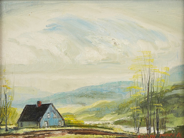 Artwork by Joseph Purcell, Spring Ploughing on the La Have River, N.S.