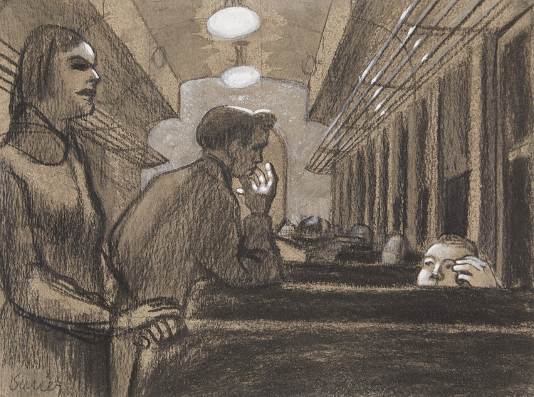 Artwork by Philip Henry Howard Surrey, Dans le train (Train Scene)
