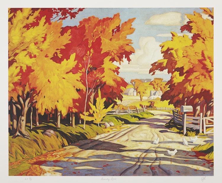 Artwork by Alfred Joseph Casson, Country Road; Grey March Day; Thunderstorm