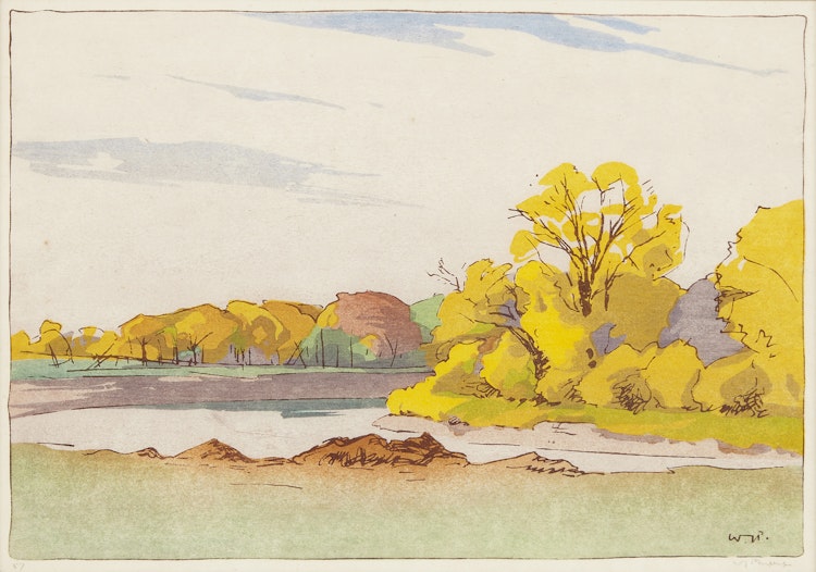 Artwork by Walter Joseph Phillips,  Assiniboine River (1931)