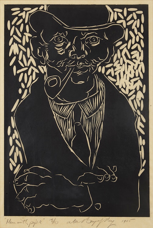Artwork by Aba Bayefsky, Man with Pipe