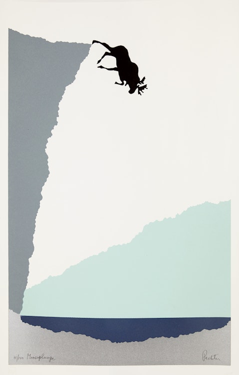 Artwork by Charles Pachter, Mooseplunge