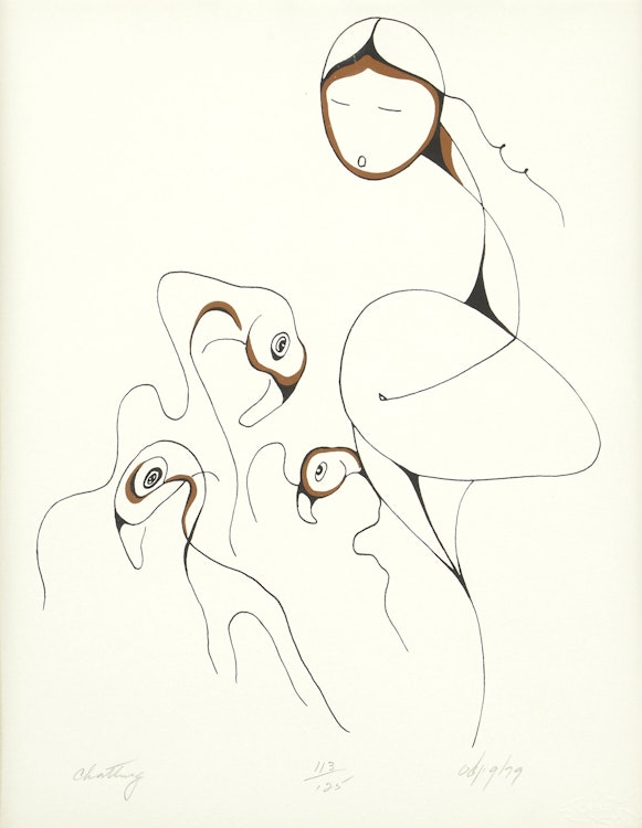 Artwork by Daphne Odjig, Chatting