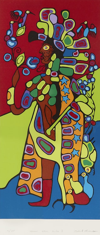 Artwork by Norval Morrisseau,  Shaman Astral Guide II