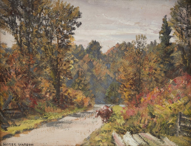 Artwork by Homer Ransford Watson, Rural Woodland Scene