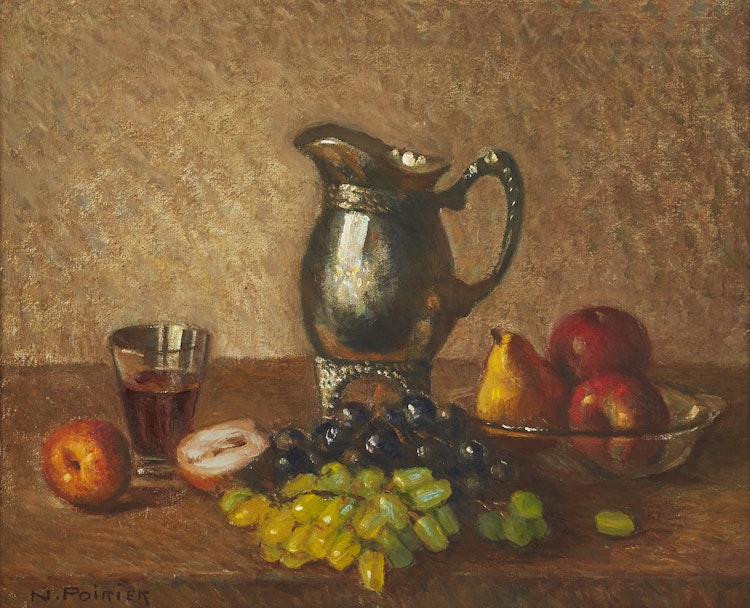 Artwork by Narcisse Poirier,  Antiquité et fruits