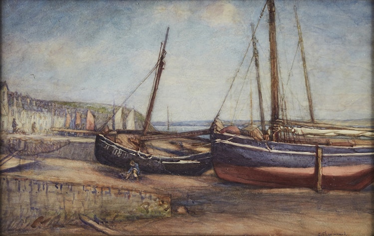 Artwork by Georges Chavignaud,  Beached Boats