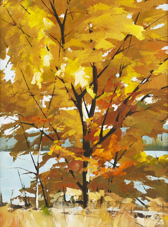 Artwork by Ronald N. Okey,  Autumn Landscape