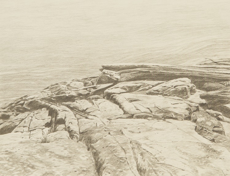 Artwork by Gordon Appelbe Smith, Rocky Shoreline