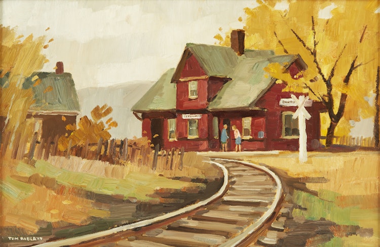 Artwork by Thomas Keith Roberts,  Barry’s Bay Station