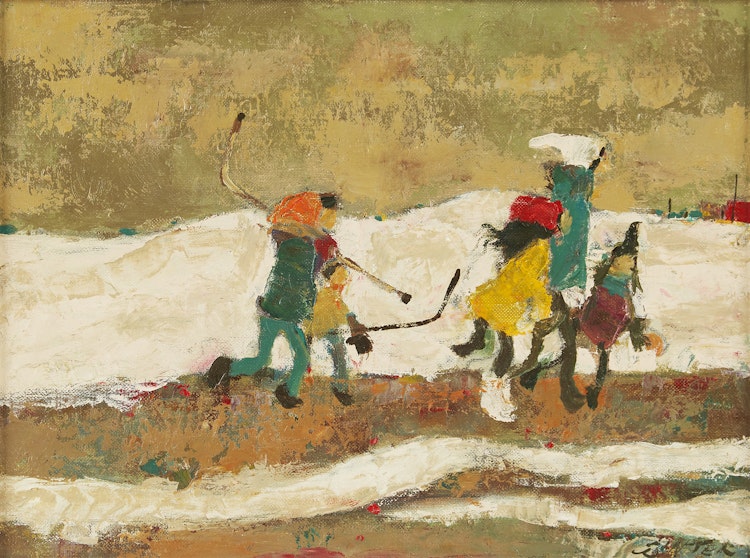 Artwork by William Arthur Winter, Skating