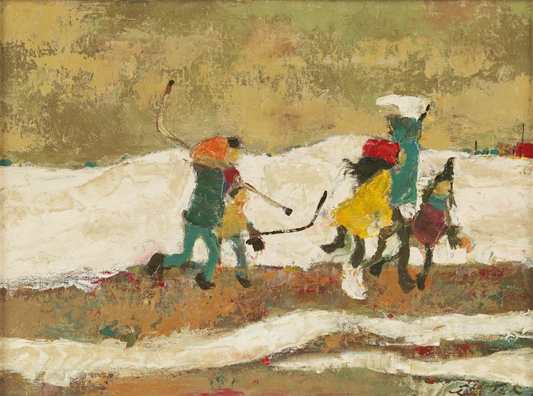 Artwork by William Arthur Winter,  Skating