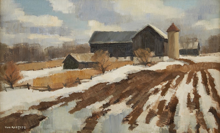 Artwork by Thomas Keith Roberts, Kilbride Farm in March
