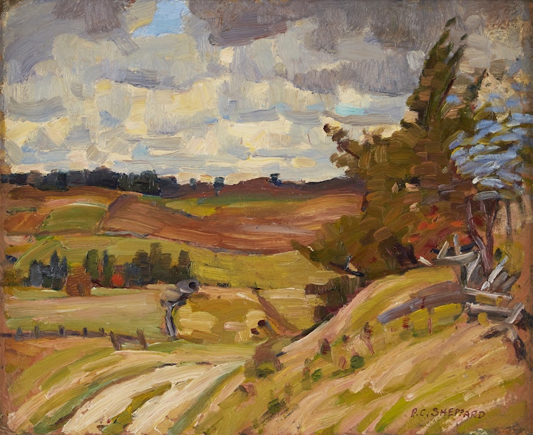 Artwork by Peter Clapham Sheppard, Autumn in the Countryside