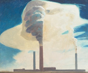 Artwork by Charles Fraser Comfort, Smokestacks, Copper Cliff