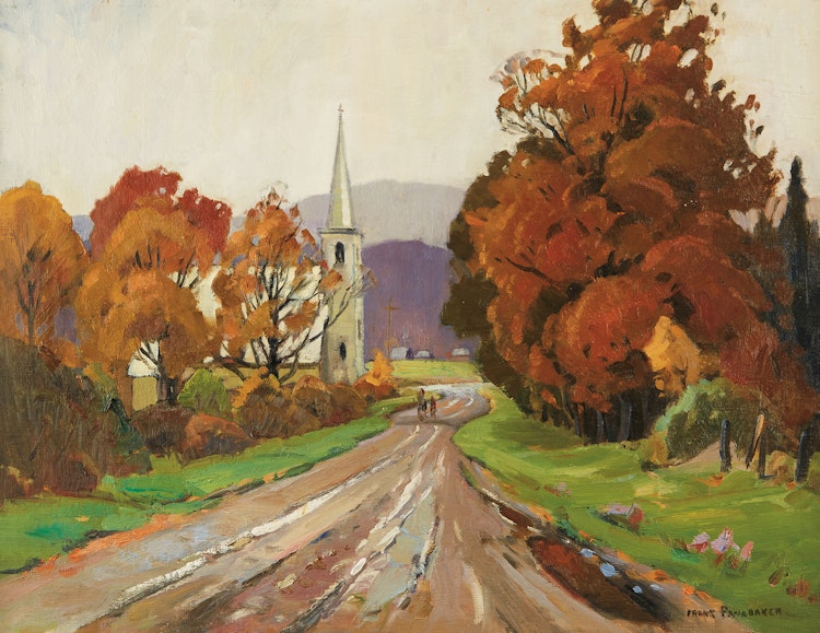 Artwork by Frank Shirley Panabaker, Road into the Village