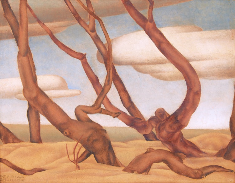 Artwork by Bertram Richard Brooker, Tree Trunks
