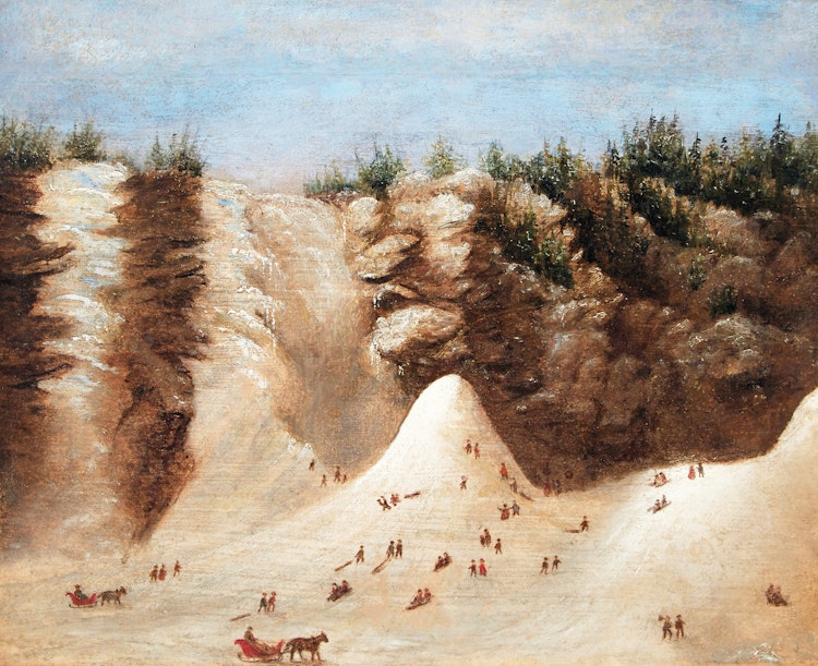 Artwork by Attributed to Joseph Légaré, The Frozen Ice Cone at Montmorency Falls