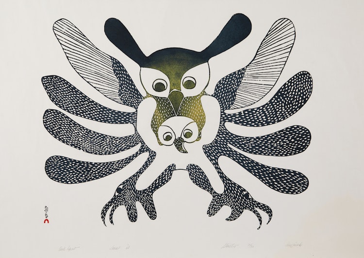 Artwork by Kenojuak Ashevak,  Owl Spirit