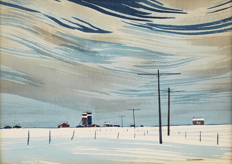 Artwork by Robert N. Hurley,  Prairies in Winter