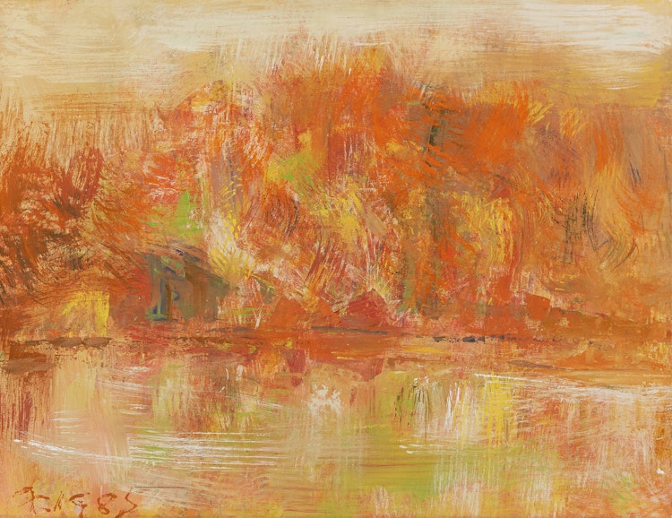 Artwork by Michael Forster,  Abstract Landscape in Orange