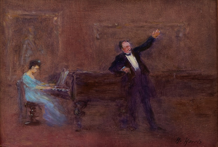 Artwork by Robert Harris,  The Recital (At the Heinrich Song Recital)