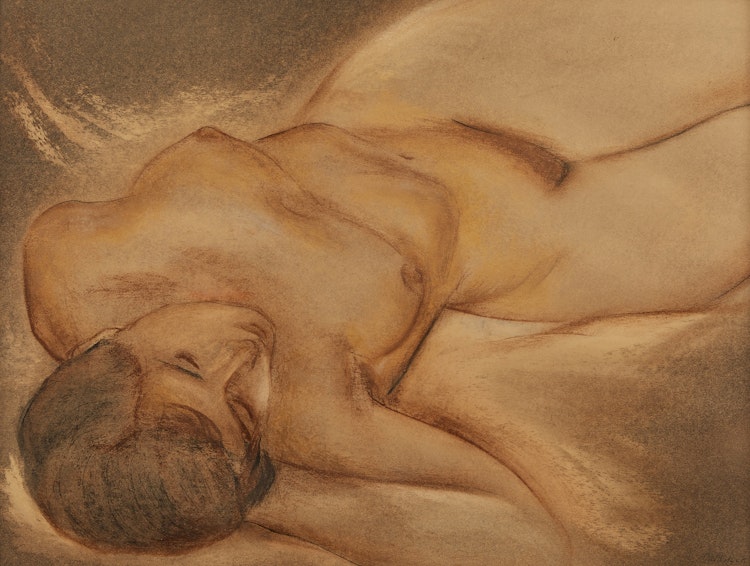 Artwork by Louis Muhlstock,  Reclining Nude