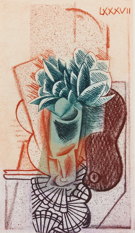 Artwork by Carl Heywood, Japan Collé with Greens