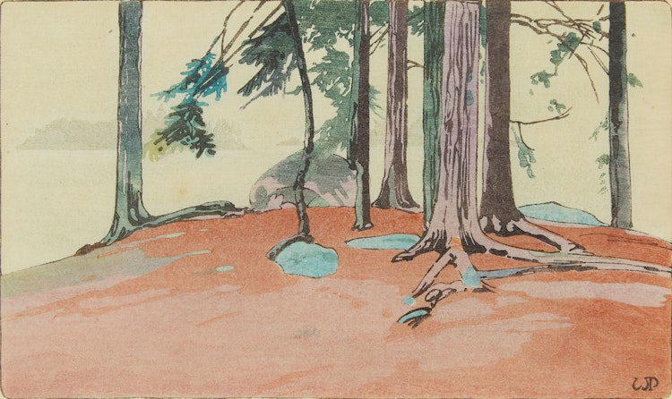 Artwork by Walter Joseph Phillips,  Rain, Lake of the woods