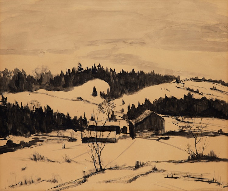 Artwork by Albert Jacques Franck, Winter, Shadowbrook Farm