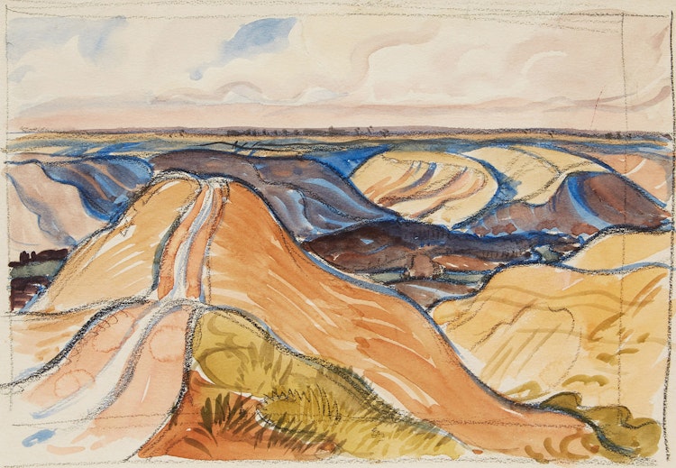 Artwork by Henry George Glyde, Badlands Landscape
