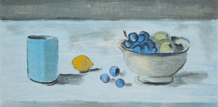 Artwork by Stanley Morel Cosgrove,  Still-life with Cup, Fruit Bowl, and Lemon