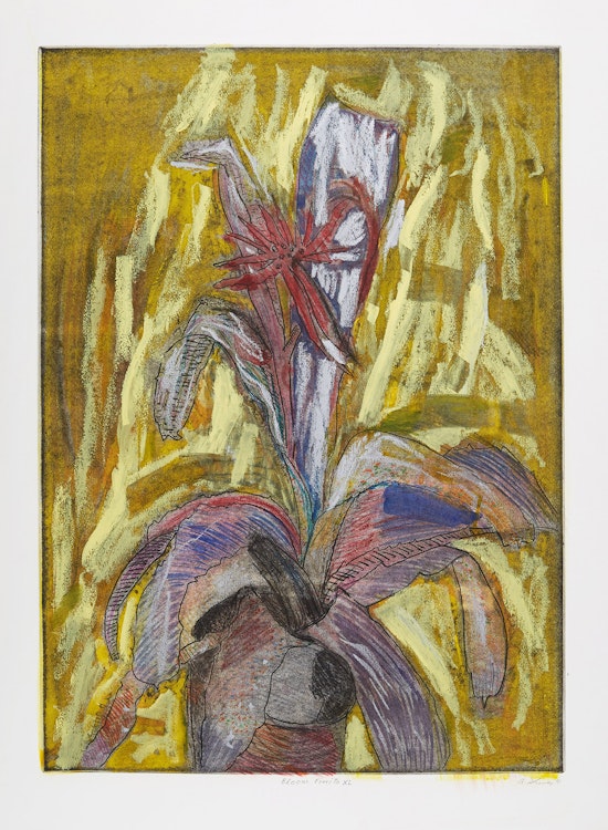 Artwork by Arnold Shives, Bloom Finito XL; Vase, Vista V; Waterfall Cross IX
