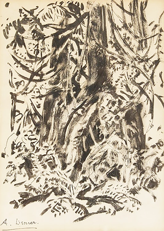 Artwork by Arthur Lismer, Forest Interior