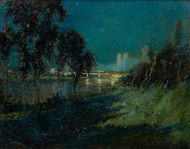 Artwork by Arthur Dominique Rozaire, Twilight Landscape