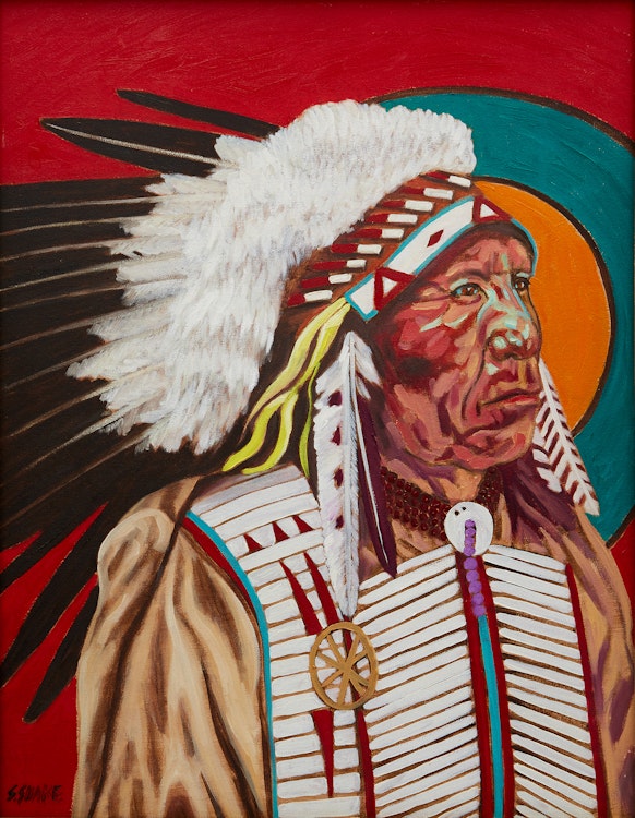 Artwork by Stephen Snake, Chief Red Cloud