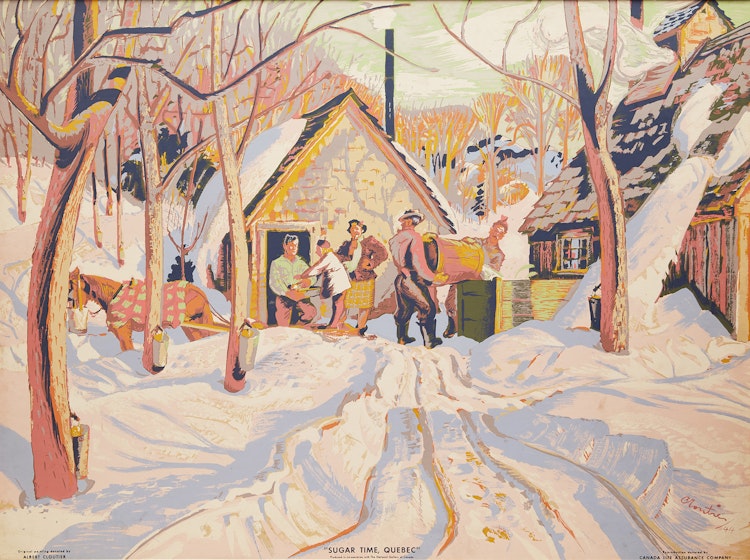 Artwork by Albert Edward Cloutier,  Sugar Time, Quebec