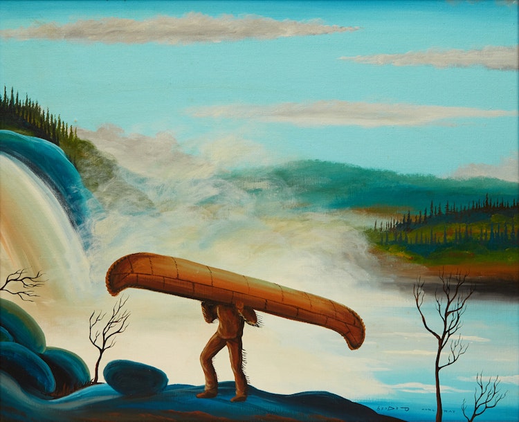 Artwork by Carl Ray,  Portage Scene