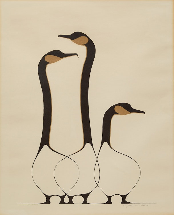 Artwork by Benjamin Chee Chee, Three Geese