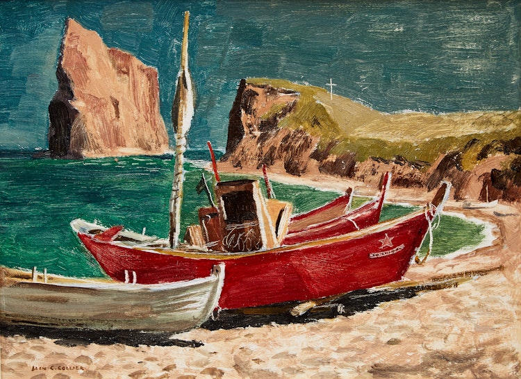 Artwork by Alan Caswell Collier, North Beach, Percé, Que