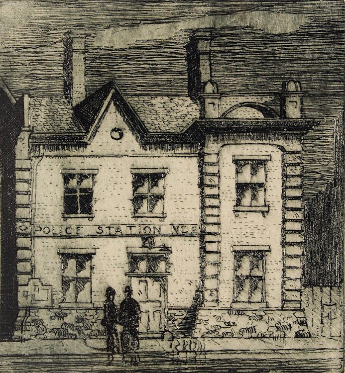 Artwork by Harry Draper Wallace, Dundas St. W. Station