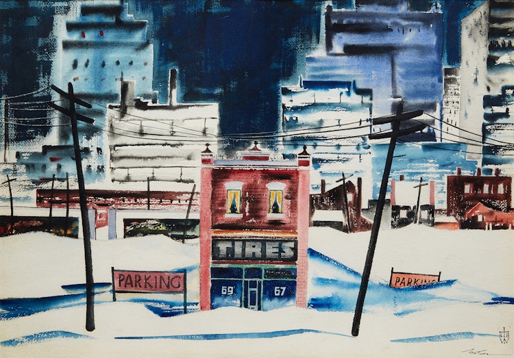 Artwork by Sydney Hollinger Watson,  Winter in the City