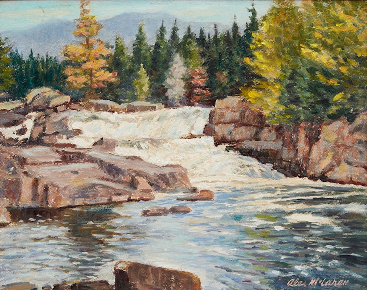 Artwork by Alex McLaren,  Rushing River Landscape