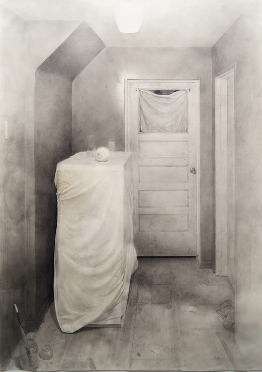 Artwork by Richard Robertson, The Covered Cabinet, 1980