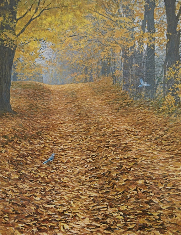 Artwork by Robert Bateman,  Farm Lane and Blue Jays