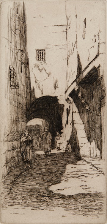 Artwork by Caroline Helena Armington, Rue De L’Arc Constantine; La Rue St. Romain A Rouen