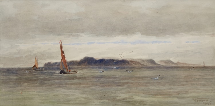 Artwork by Frederick Arthur Verner, Coastal Scene
