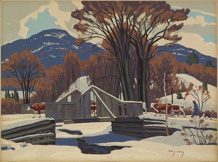Artwork by Frederick Stanley Haines, Rural Bridge