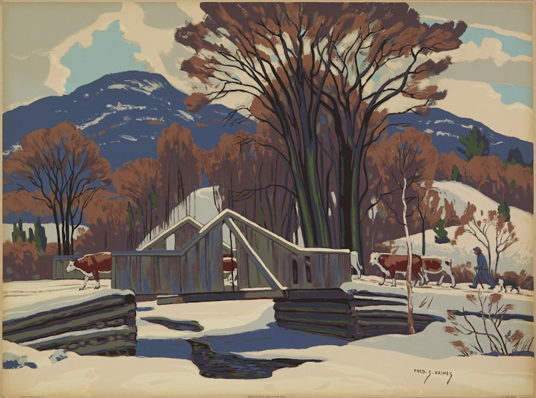 Artwork by Frederick Stanley Haines,  Rural Bridge